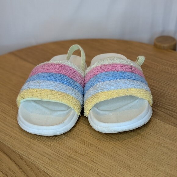 ๐ 3 for 10 ๐ Joe Fresh Fuzzy Pastel Rainbow Slides - Picture 2 of 4